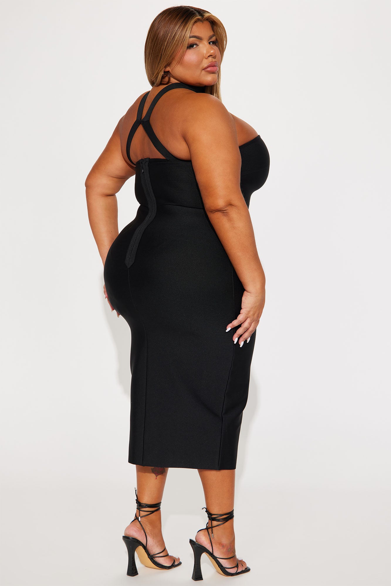 Liliana Bandage Midi Dress - Black