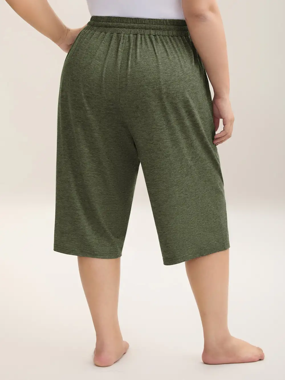 Mixed Color Knit Drawstring Loungewear Bottoms