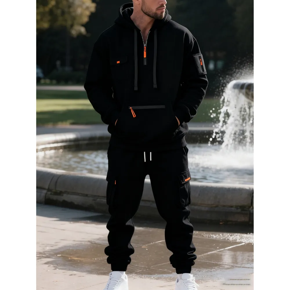 Men's Warm Fleece-Lined Workwear Set