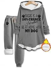 Women's Daily Hoodie Long Sleeve Hooded Graphic Letter Drawstring Print Casual Daily Black Pink Blue Fall Loose Fit