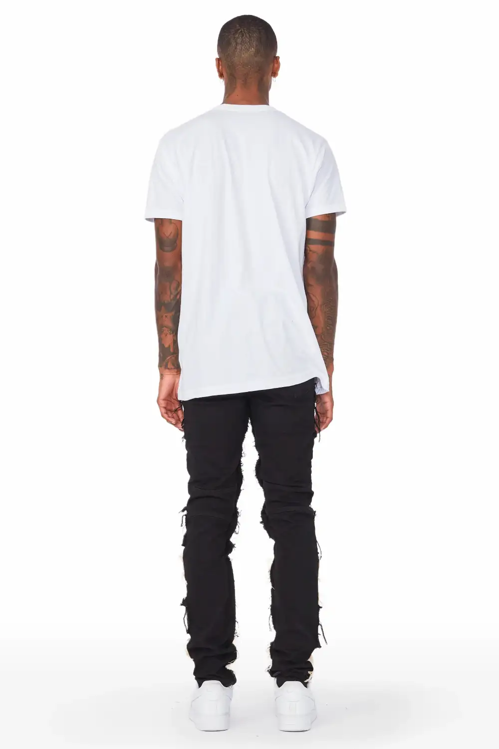 Edric Black Patchwork Biker Jean