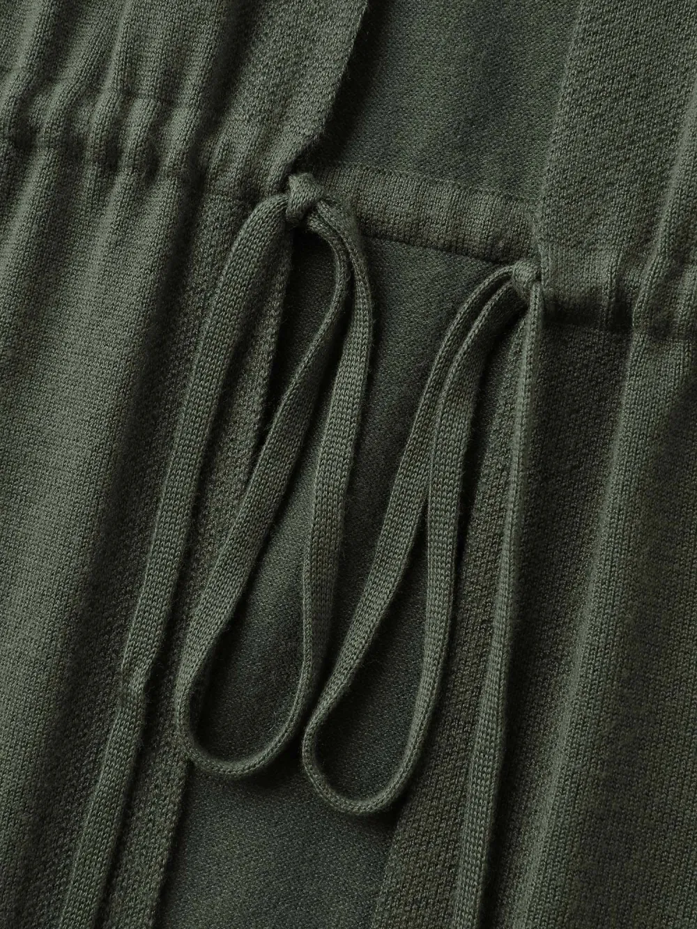 Hooded Drawstring Waist Pockets Knit Cardigan