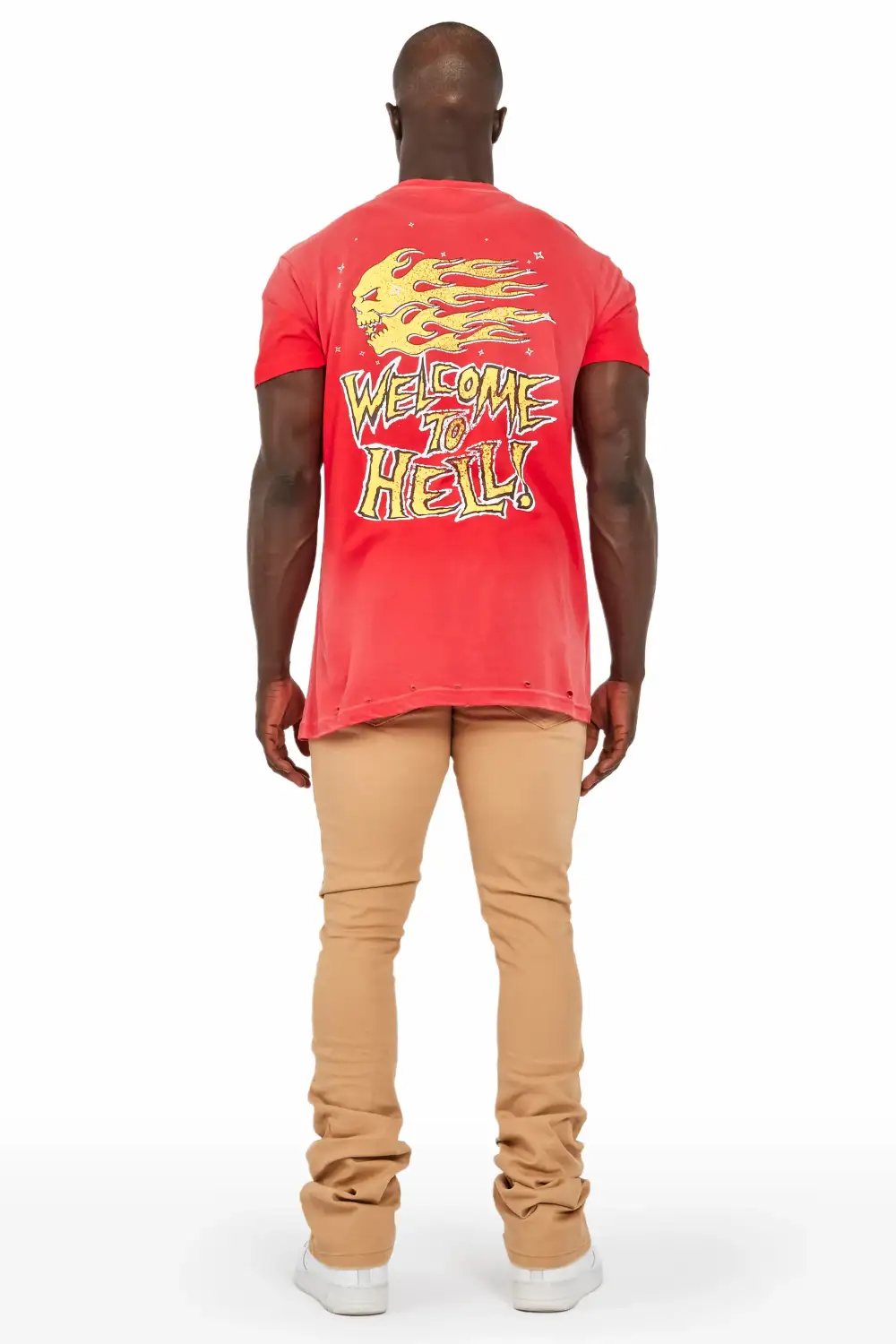 Vance Khaki Stacked Flare Cargo Jean