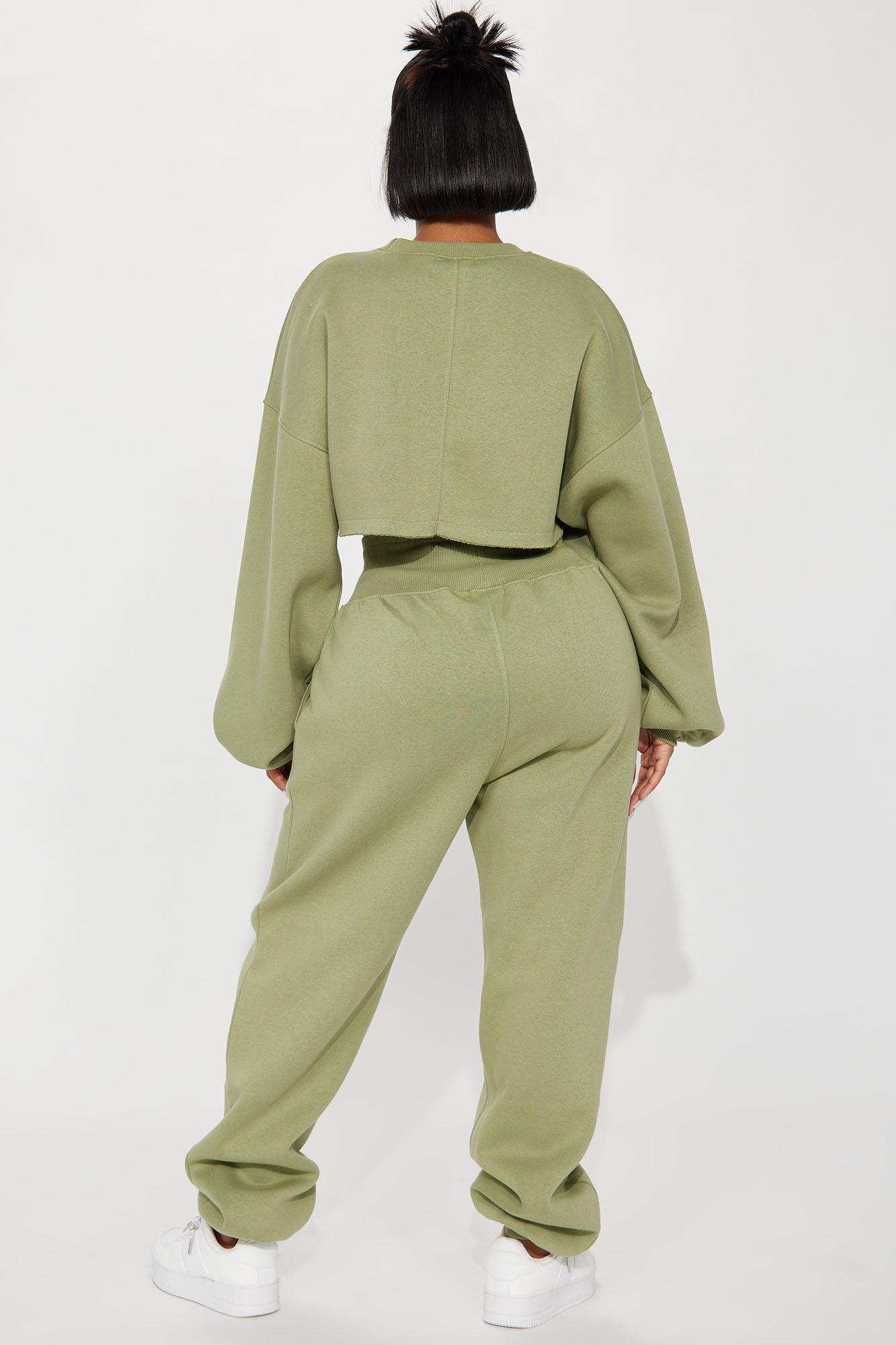 Feeling Good Fleece Jogger Set - Sage
