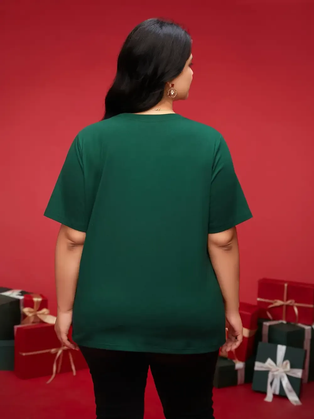 Shimmering Trees Half Sleeves Slim-Fit Tee