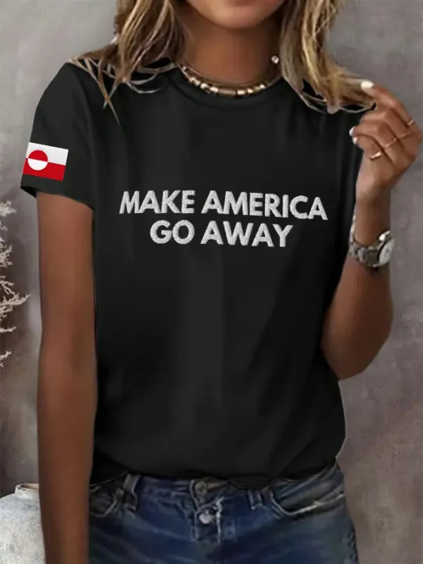 Women'S T-Shirt Women'S Retro Make American Go Away Print T-Shirt