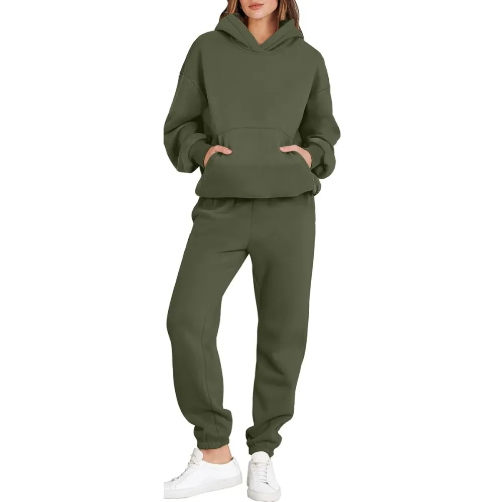 Womens 2 Piece Outfits Lounge Hoodie Oversized Sweatshirt Jogger Sweatpants