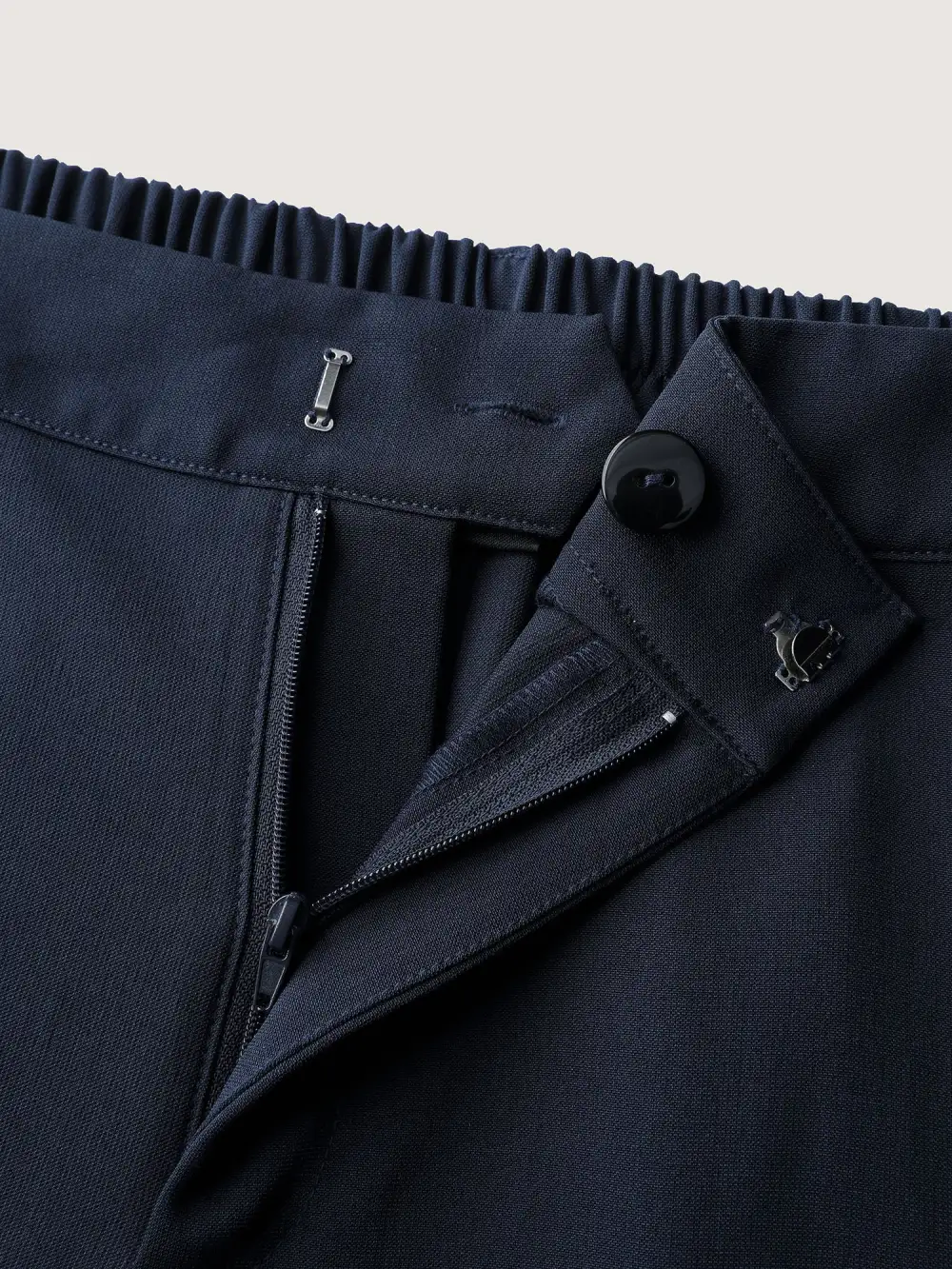 Textured Wide-Leg Button Pants