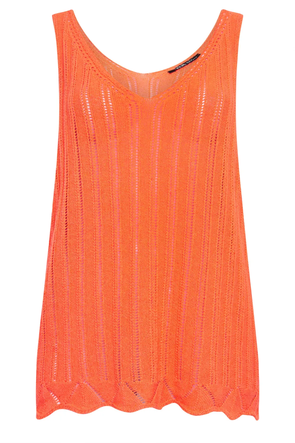 YOURS Curve Green Crochet Knitted Vest Top