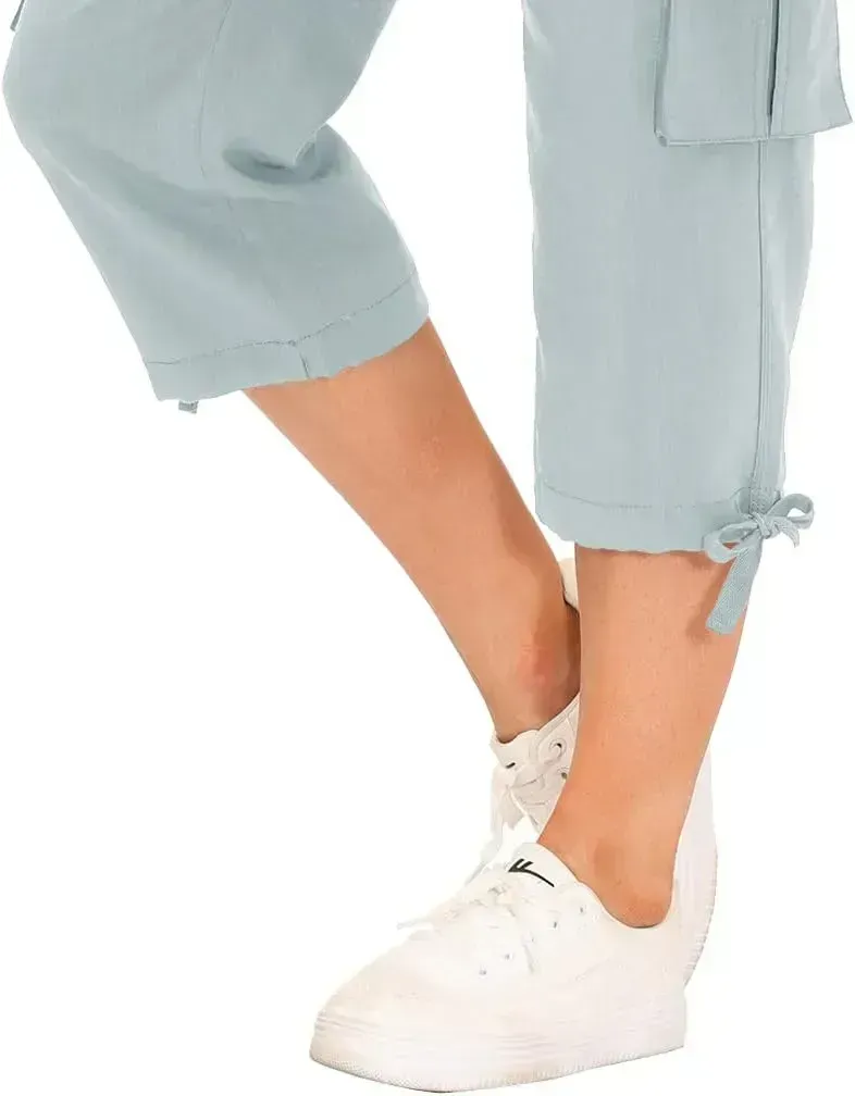 MoFiz Womens Capris with Pockets Loose Fit Casual Capri Pants Dressy Lightweight Ladies Baggy Cargo Pants for Hiking