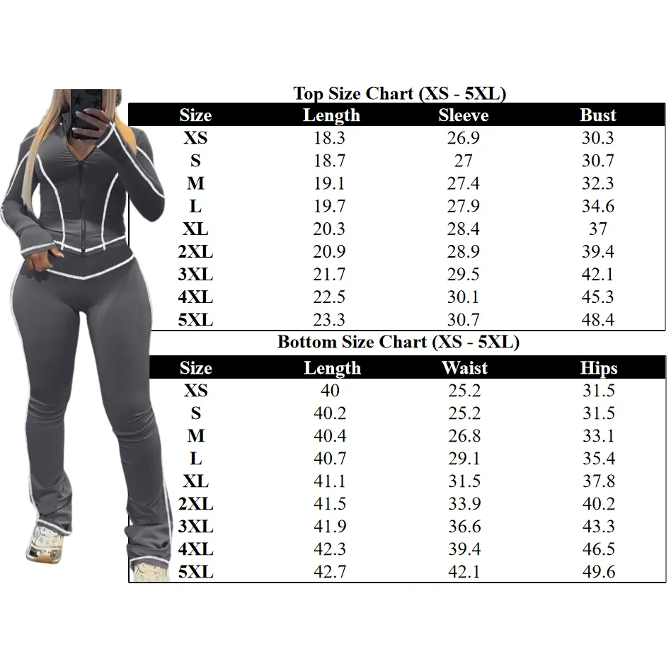 Women's Fall/Winter 2-Piece Set: Striped Zip-Up Jacket + High-Waist Pants (Long-Sleeve)