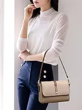 Women's Classic Flap Shoulder Bag with Adjustable Strap - Stylish and Versatile Perfect for Work or Casual Outfits