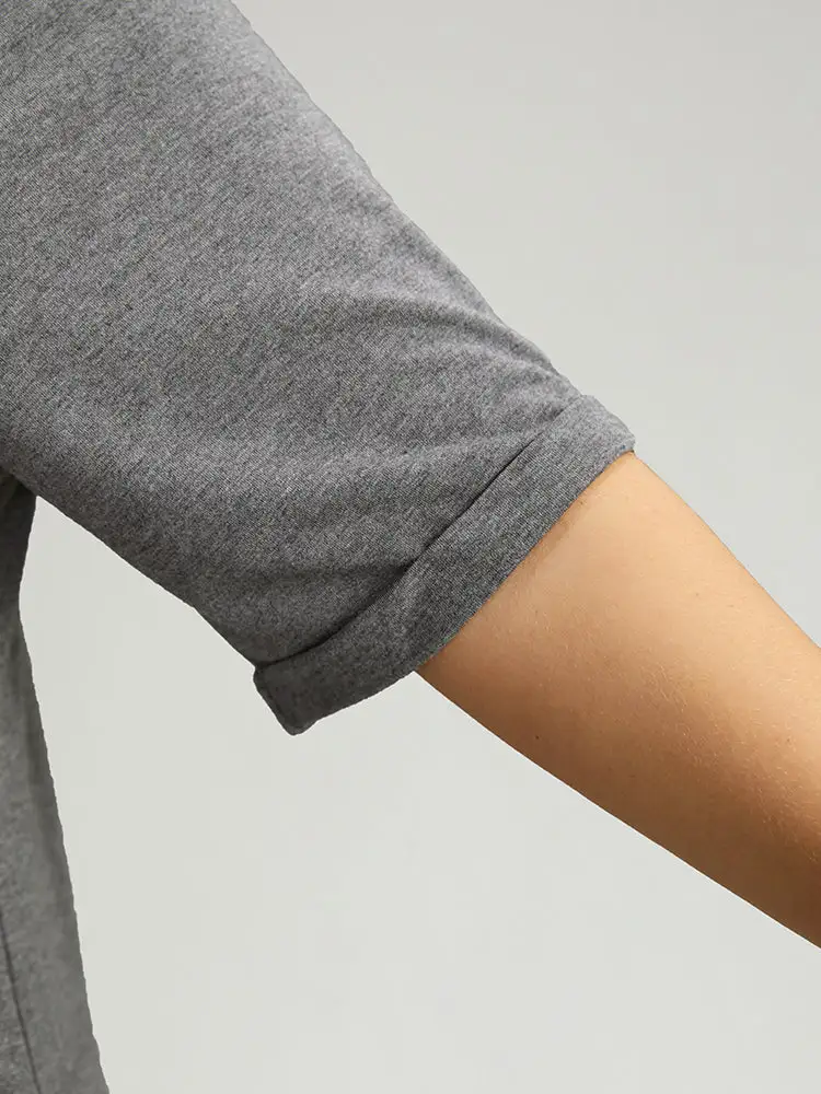 Christmas Gingham Patchwork V Neck T-shirt