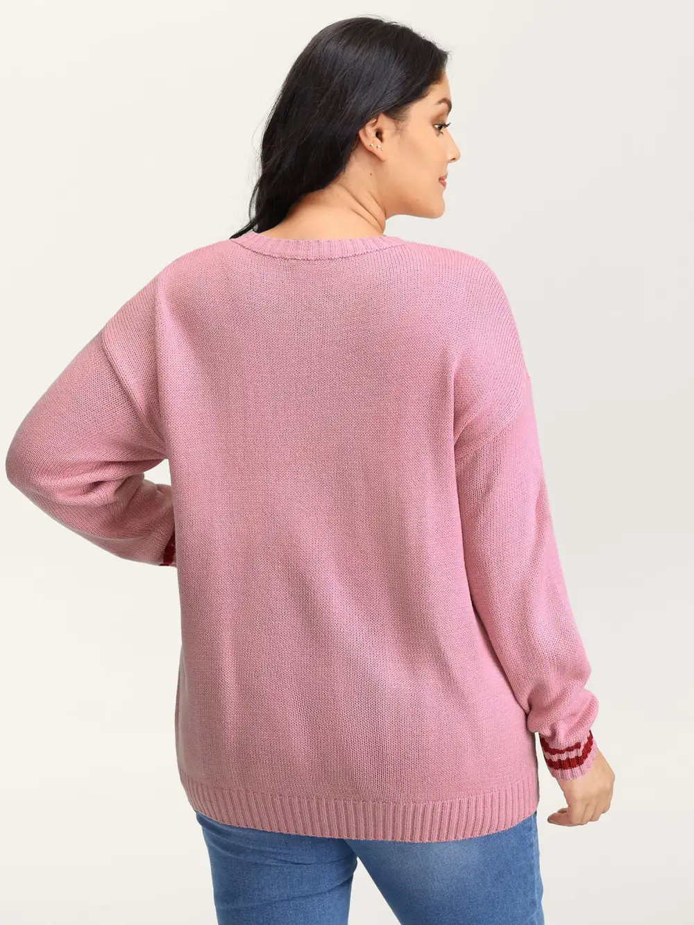 Strawberry Motif Contrast Pullover