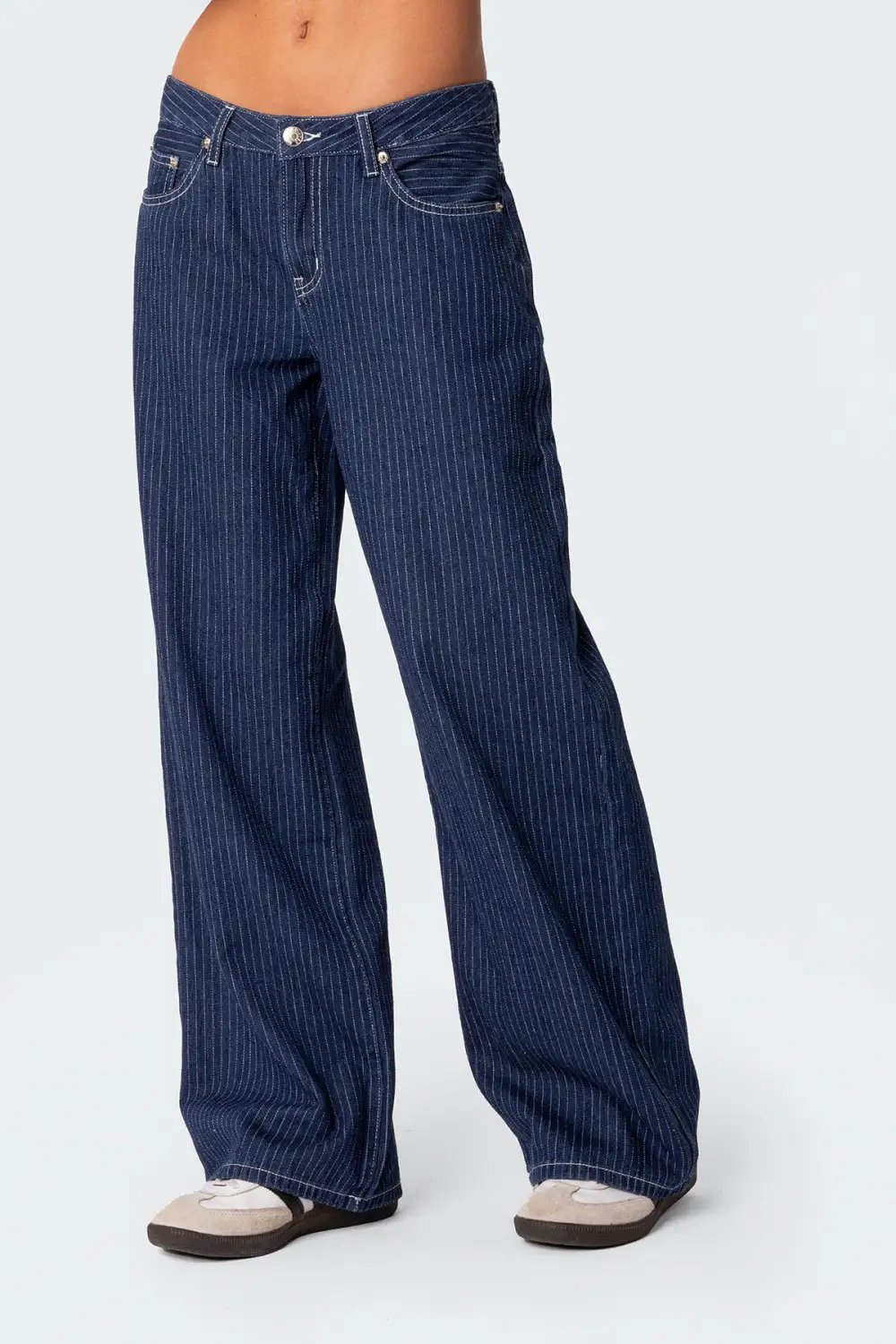 Pinstripe Low Rise Jeans