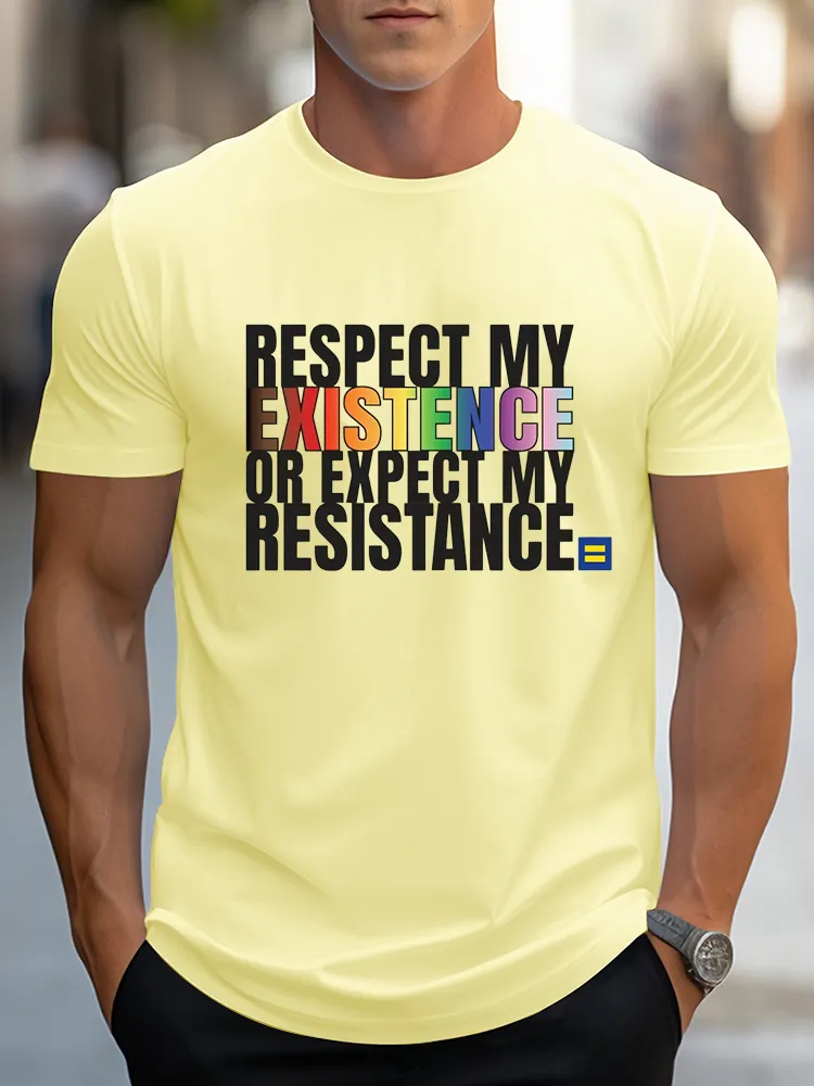 Pure Cotton Round-Neck Short-Sleeved Shirt Respect My Existence T-Shirt