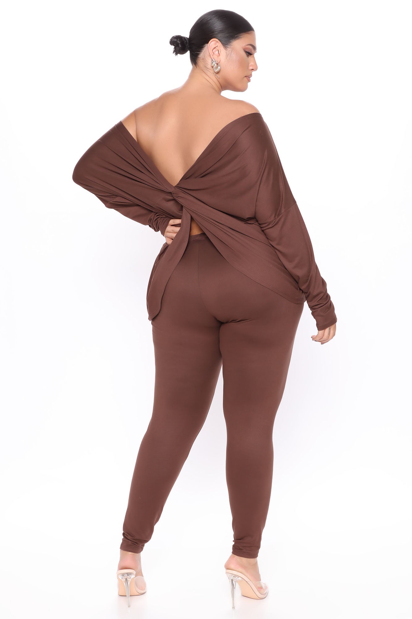Don't Get This Twisted Pant Set - Brown