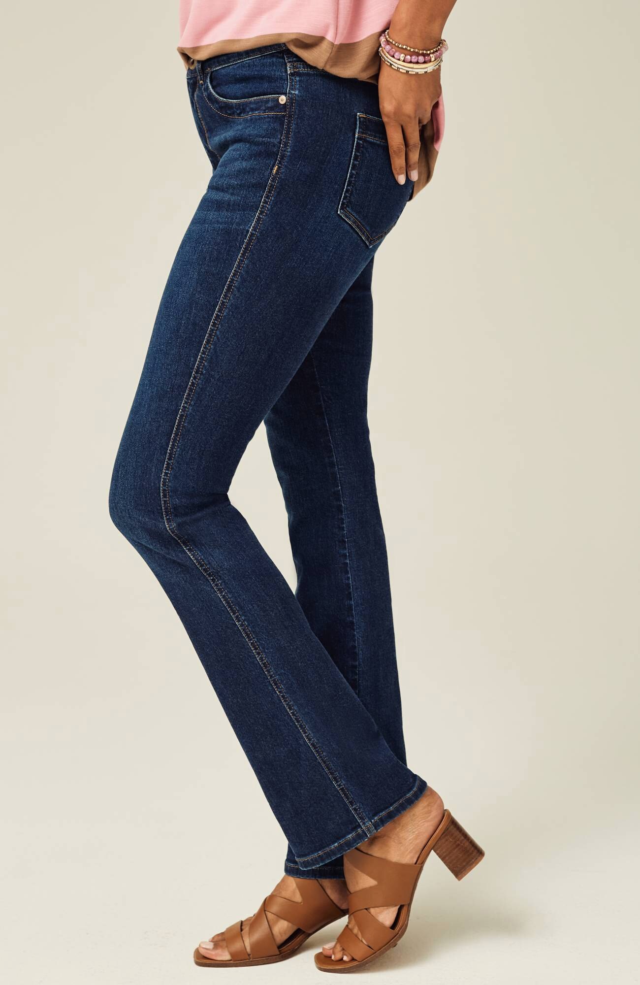 high-rise boot-cut jeans