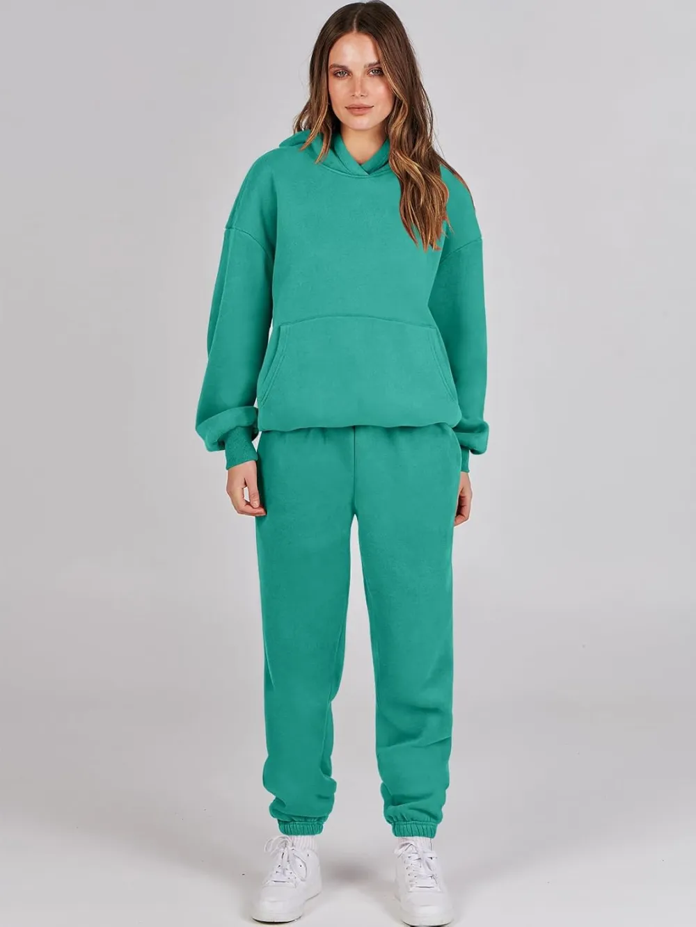 (Clearance Sale $1.99⚡) 2024 Women's Fall Oversized Casual Hoodie Two Piece Sweatshirt Jogging Pants Sweatshirt Set