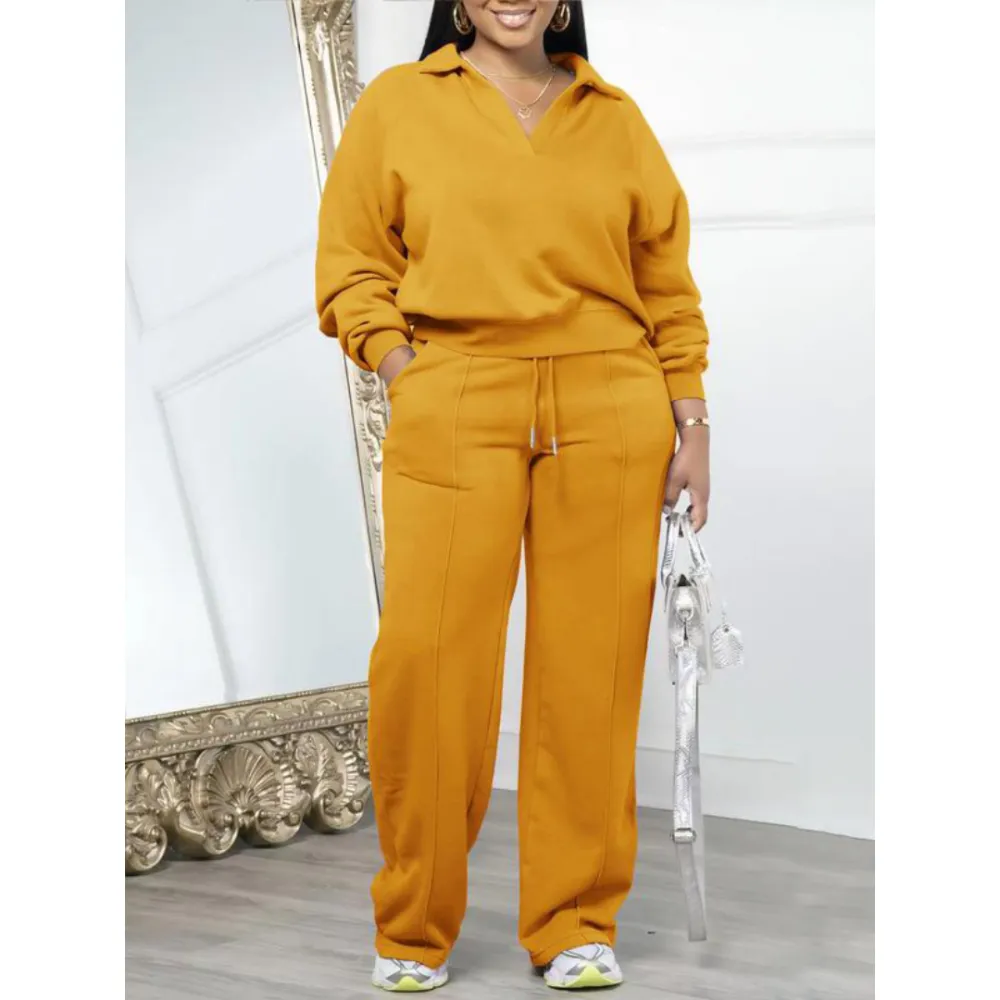 Women's Solid Color Casual Set