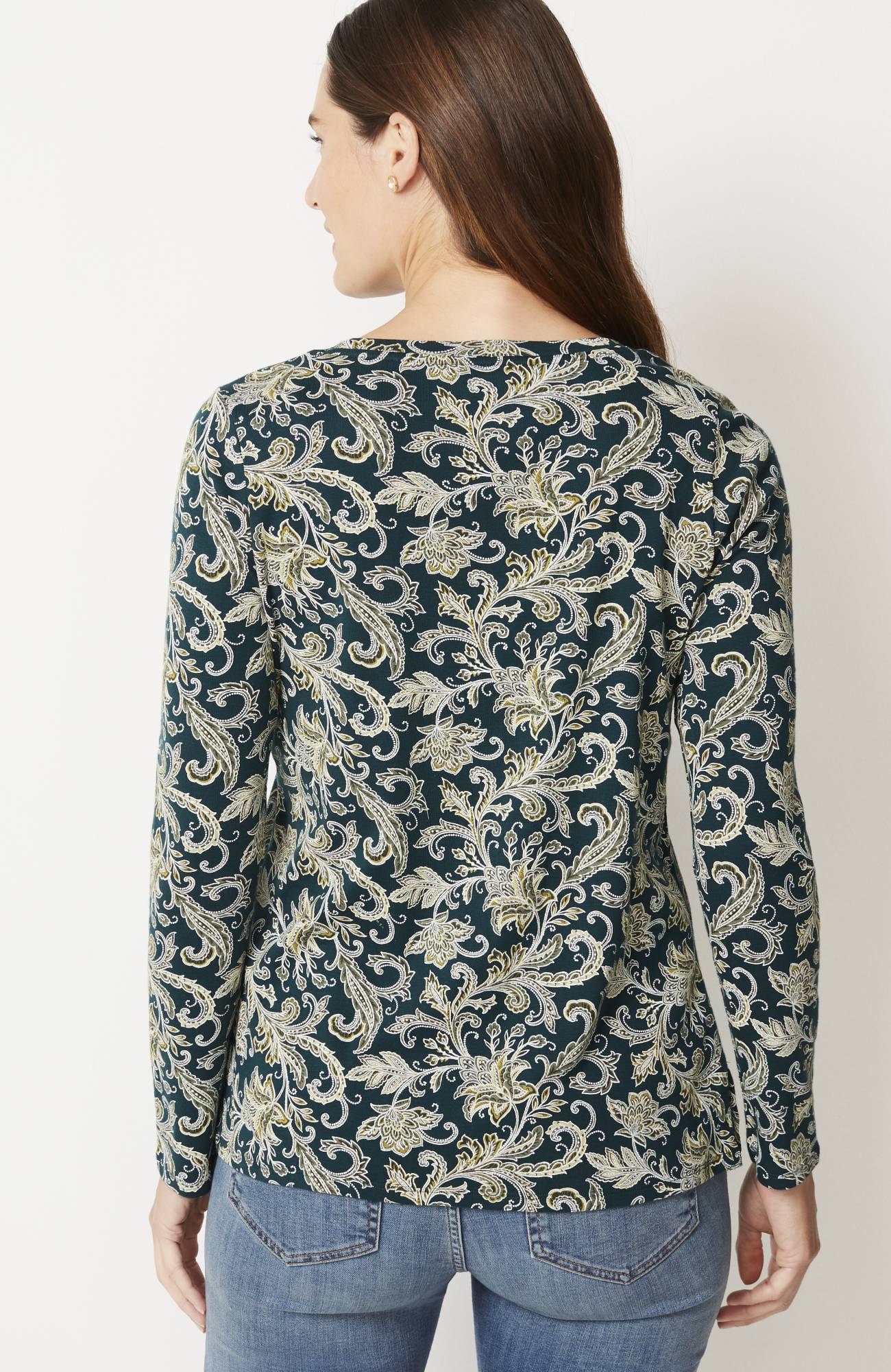 long-sleeve pima crew-neck tee