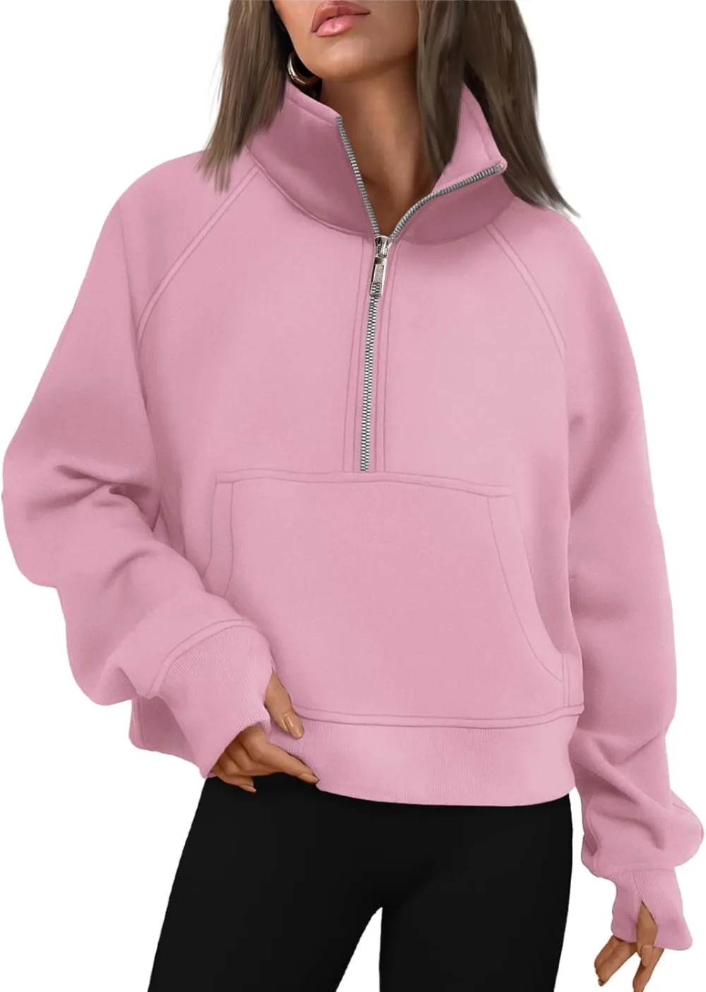 AUTOMET Womens Sweatshirts Half Zip Cropped Pullover Fleece Quarter Zipper Hoodies 2025 Fall Fashion Outfits Clothes