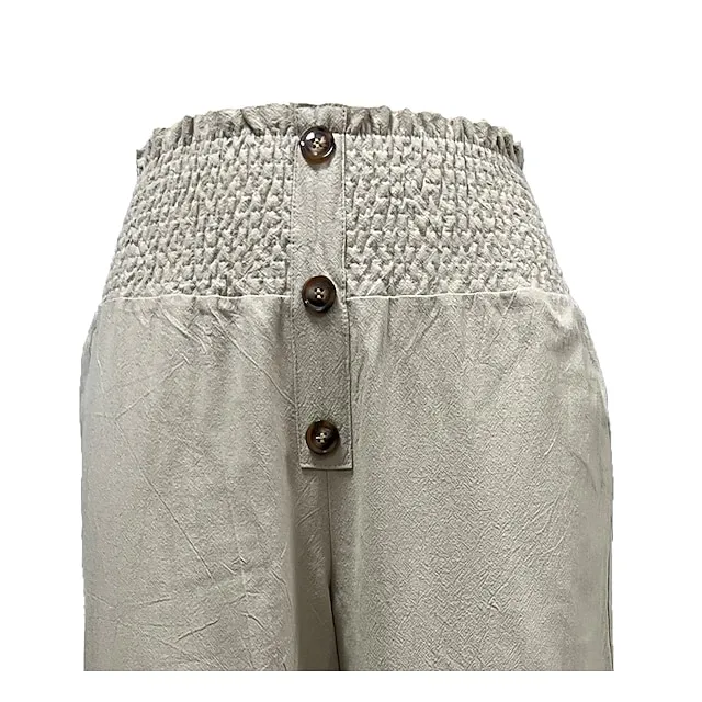 Women's Wide Leg Cotton Linen