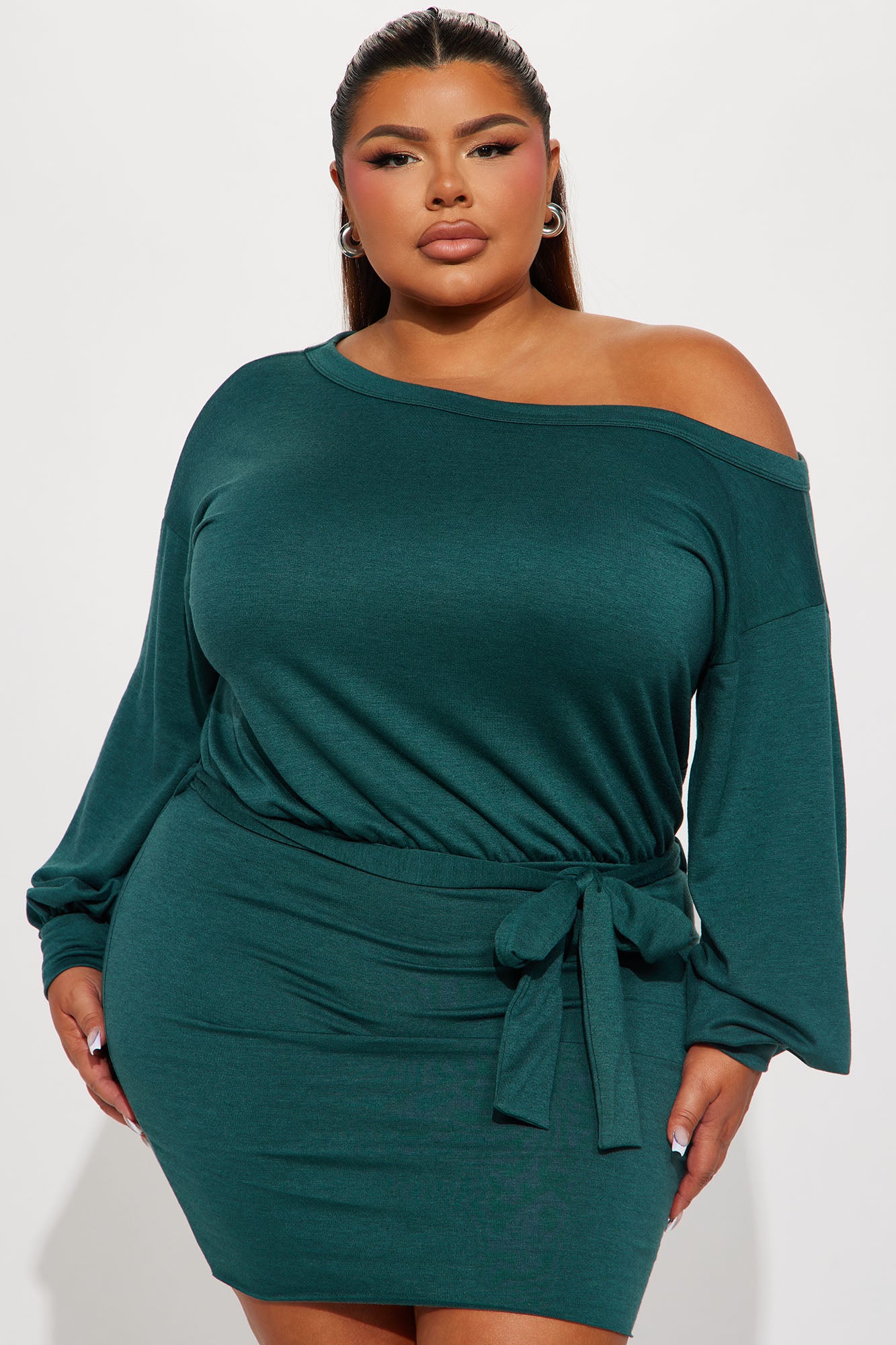 Kourtney French Terry Mini Dress - Hunter
