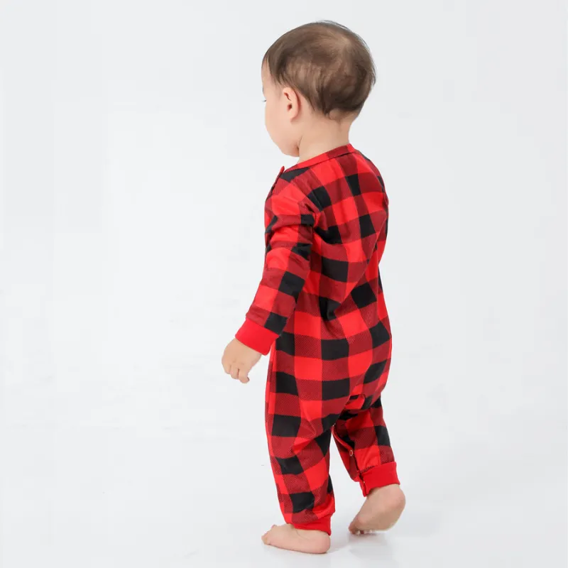 Christmas round collar red print parent-child suit (with Pet Dog Clothes)