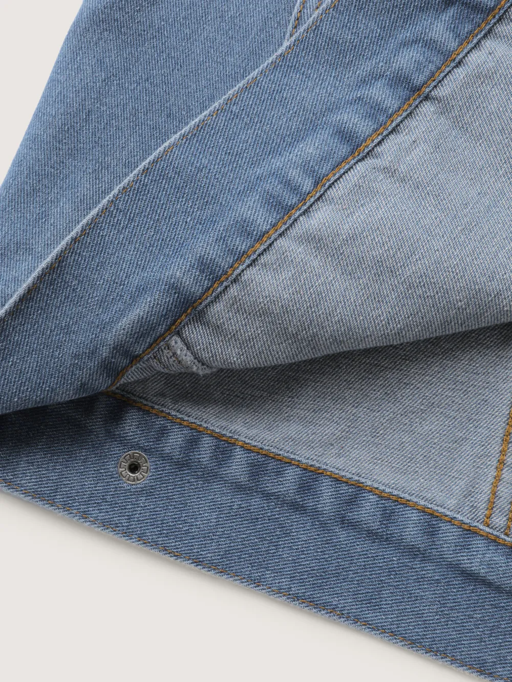 Denim Chest Flaps Cropped Jacket