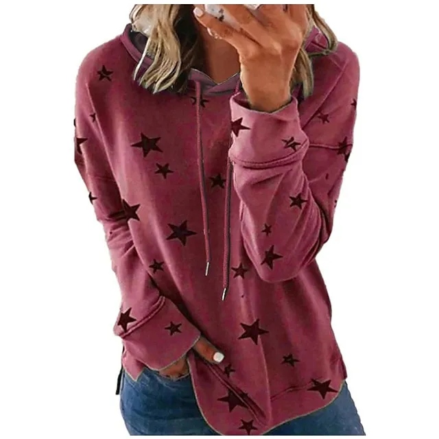 Women's Print Stars Daily Winter Spring &  Fall Fall & Winter