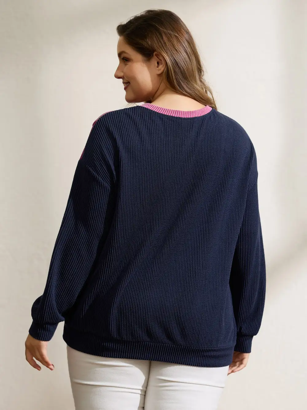 Color Contrast Relaxed Fit Spliced Sweatshirt