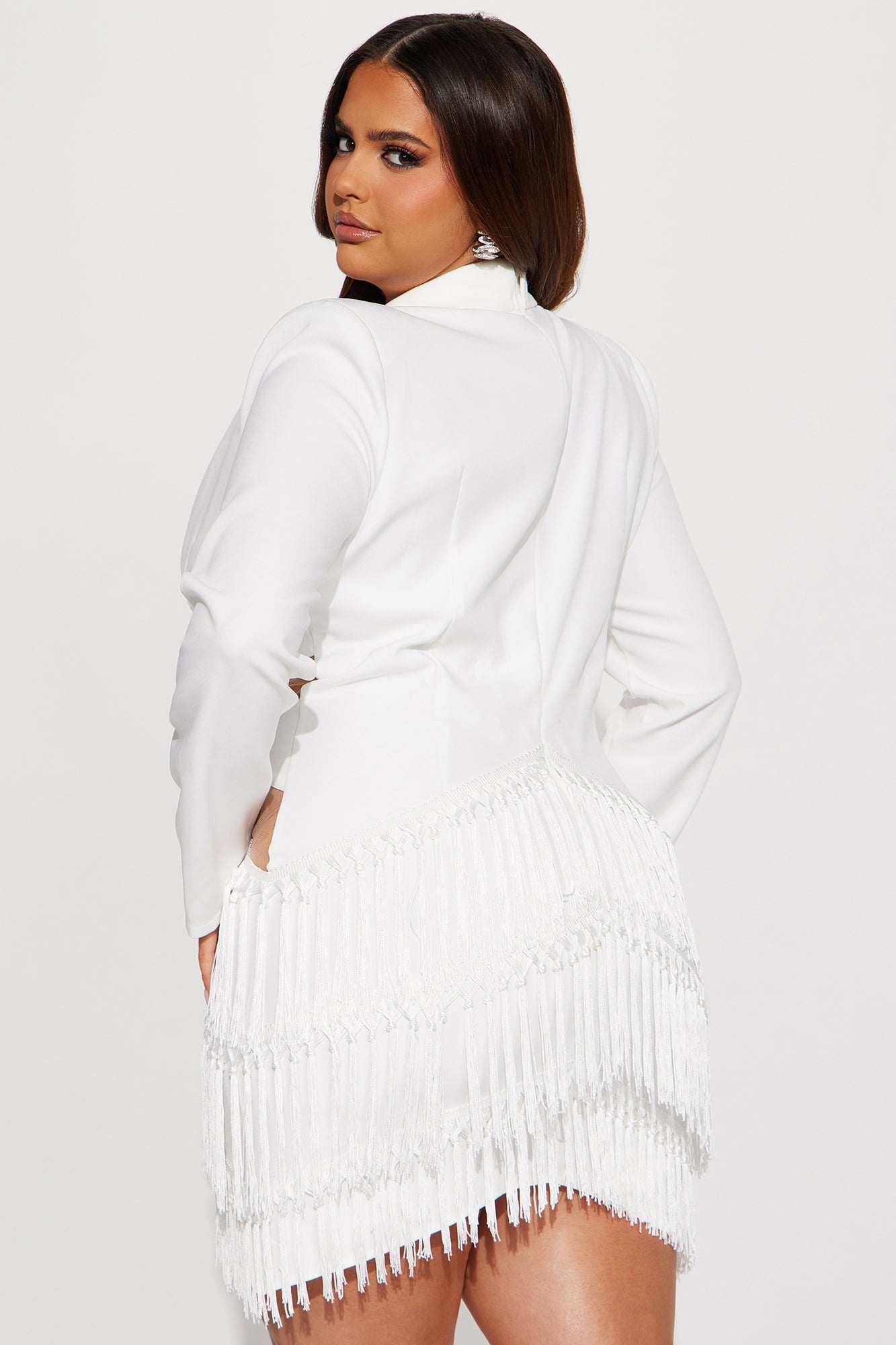 Risque Business Blazer Mini Dress - White