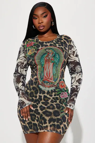 Ed Hardy Leopard Mini Dress - Leopard