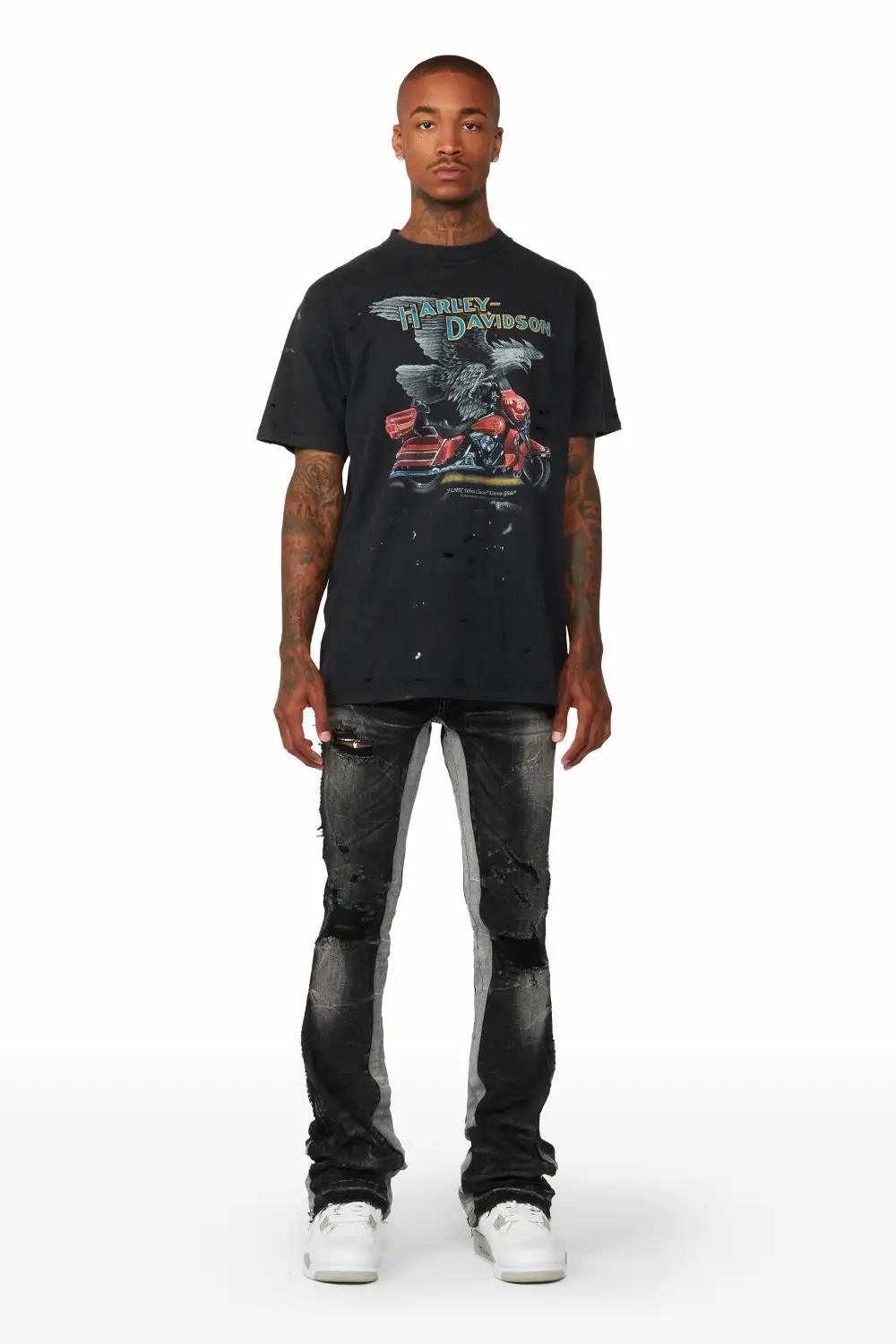 Eugene Stacked Flare Jean-Black