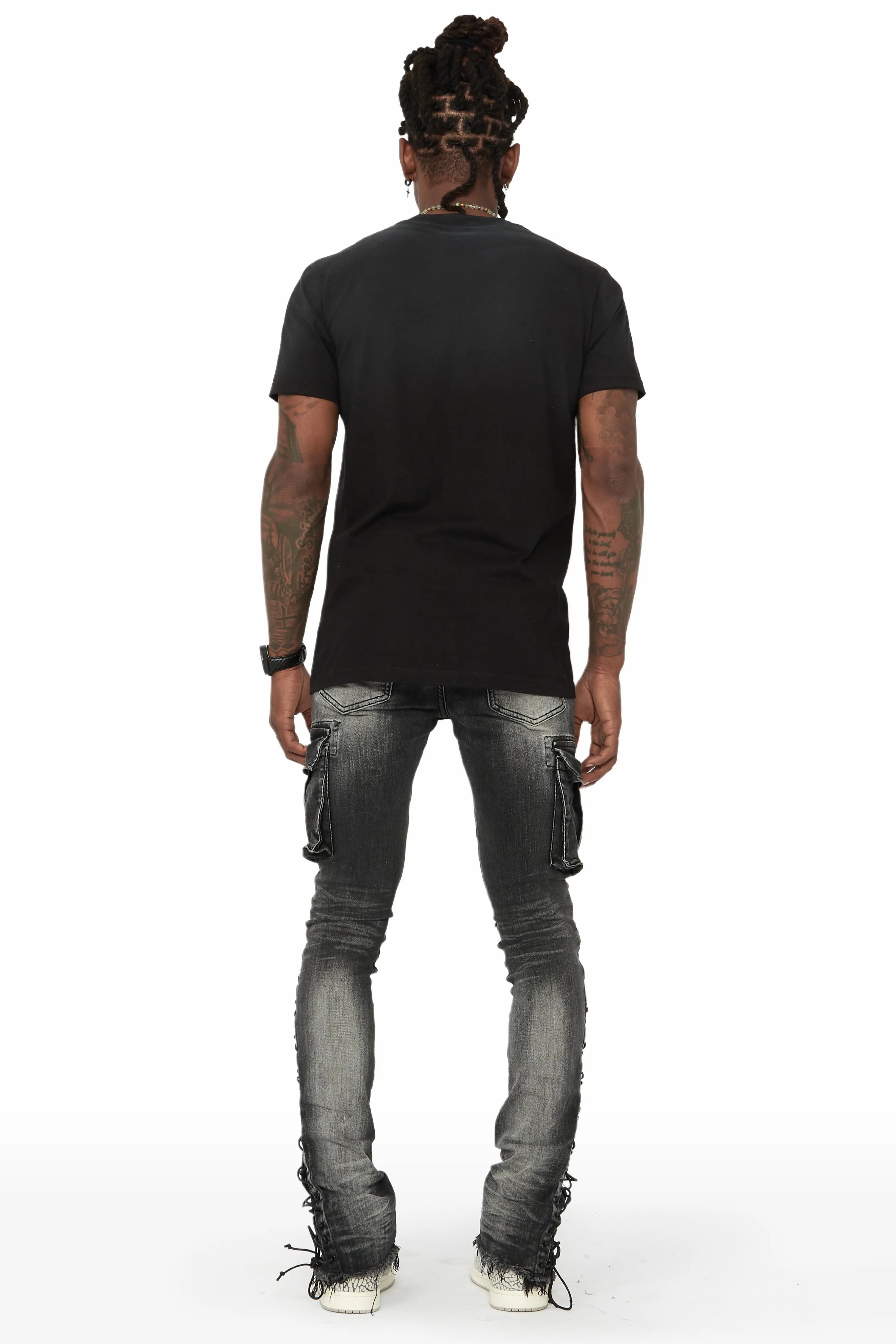 Ronoh Grey Wash Stacked Flare Jean