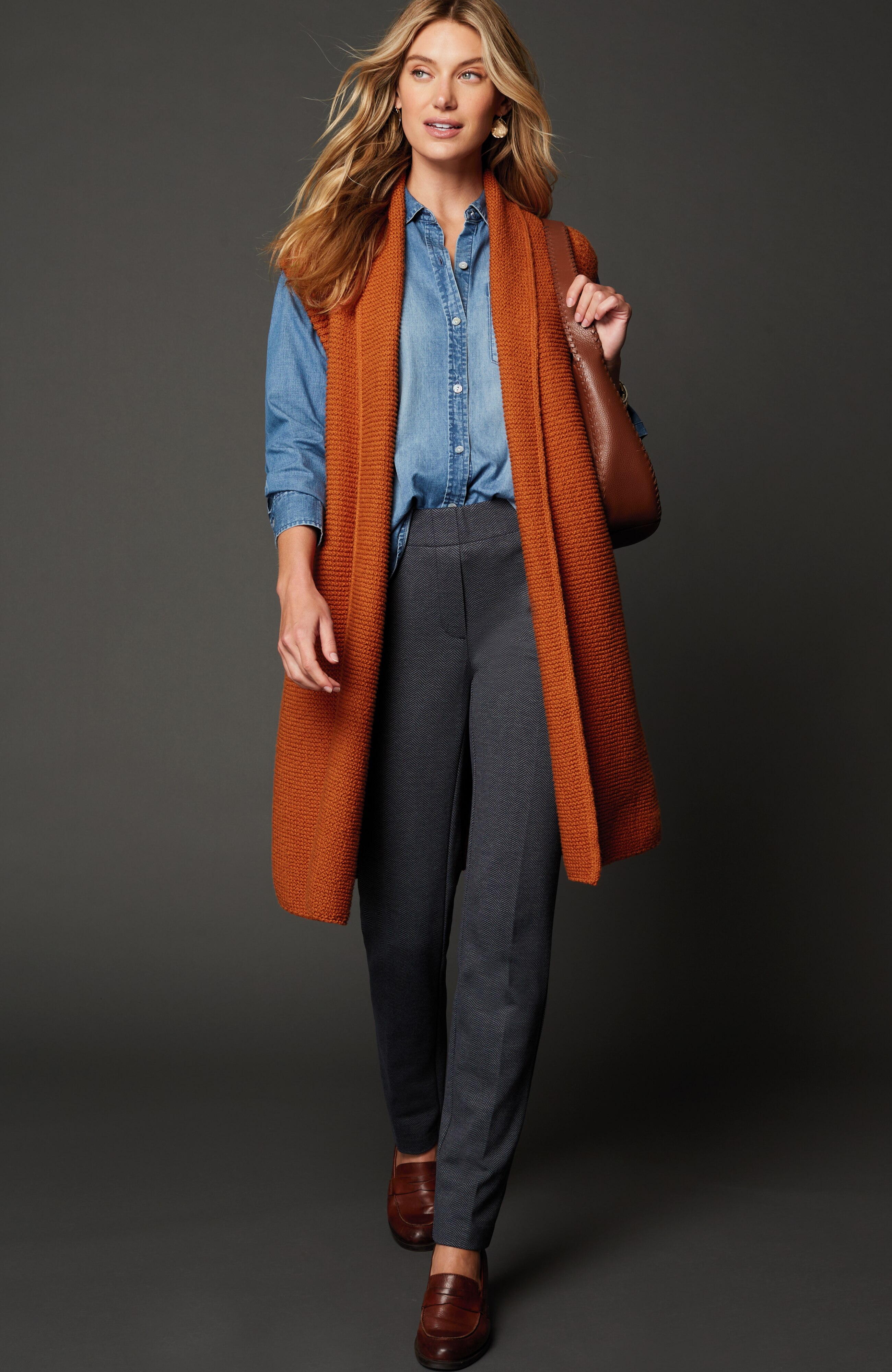 Textured Long Gilet Vest