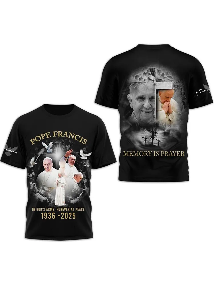 Men's In God'S Arms Forever At Peace1936-2025 Print Short Sleeve Round Neck Cotton T-Shirt
