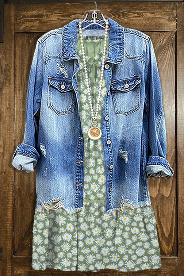 Elegant Floral Print Ruffled Dress