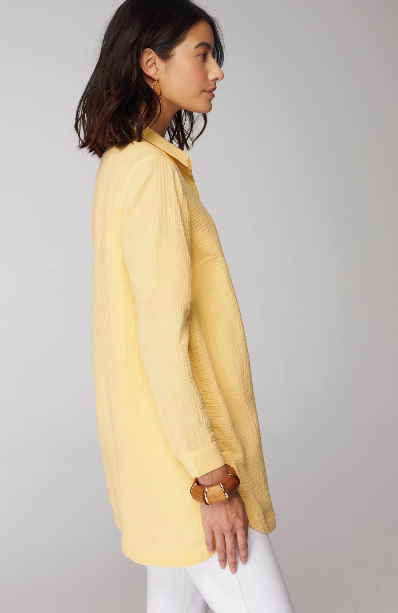 Cotton-Gauze Split-Hem Tunic