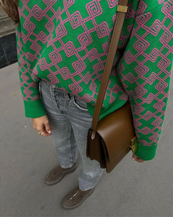 Chic on-trend jacquard sweater