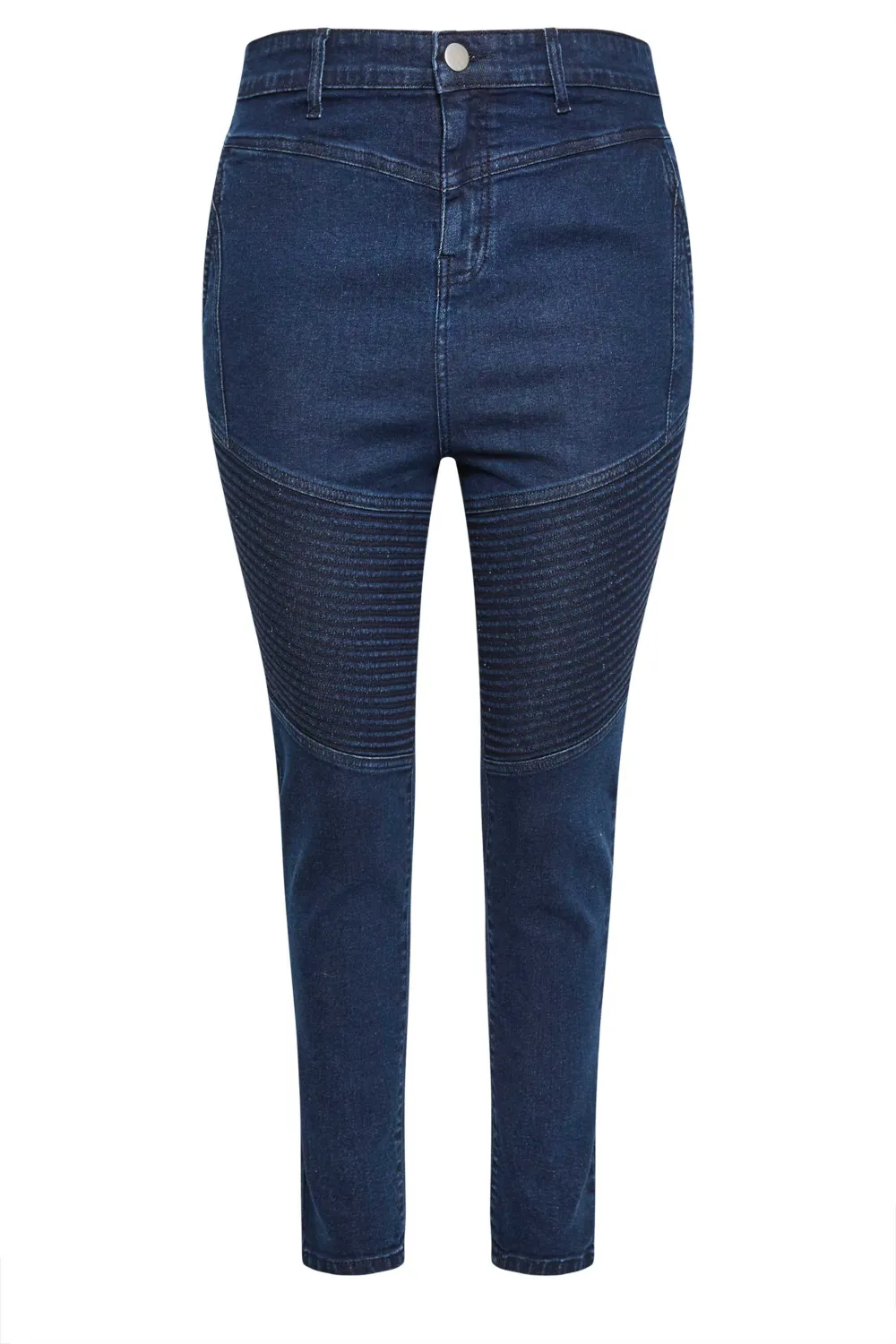 YOURS Curve Black Skinny AVA Biker Jeans