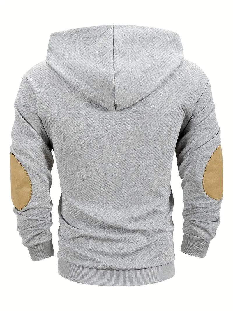 Men's Knitted Jacquard Casual 2-Piece Sweat Set