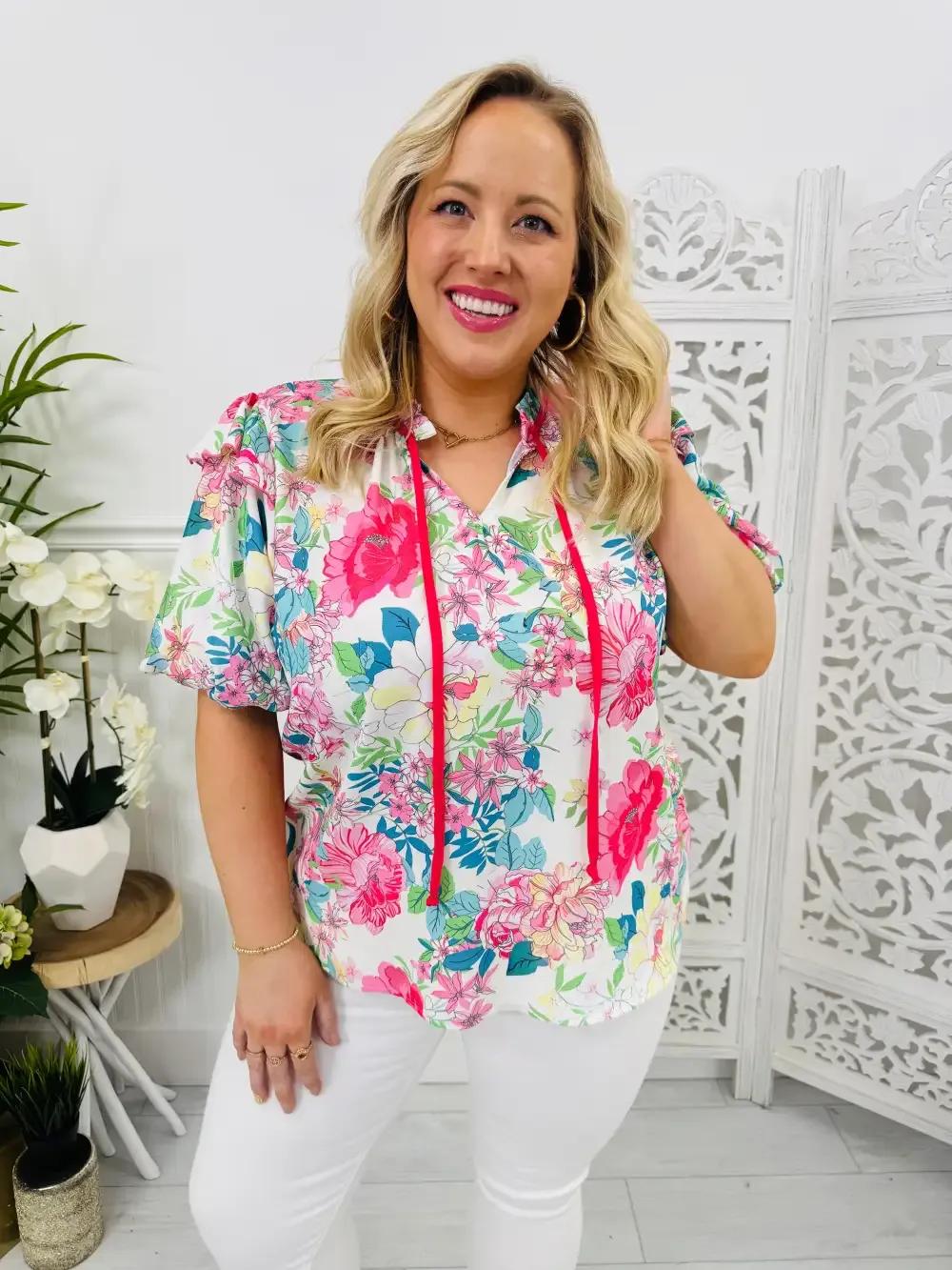 Tied With Blooms Top