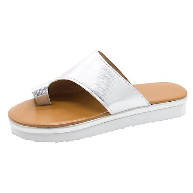 Women's Sandals Flat Sandals Orthopedic Sandals Bunion Sandals Outdoor Slippers Outdoor Daily Beach Summer Flat Heel Open Toe Casual Minimalism PU Leather Faux Leather Loafer Solid Color Leopard