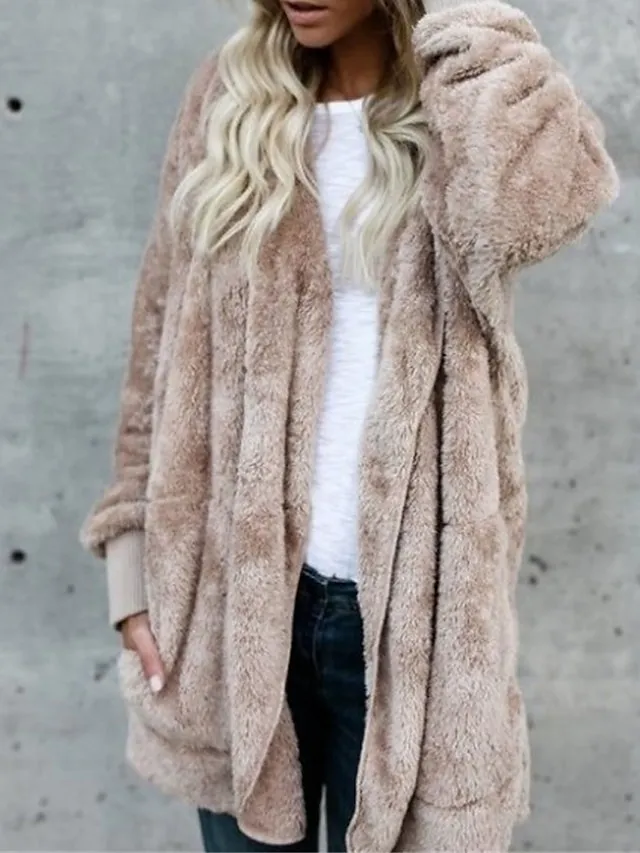 Women's Fleece Jacket Sherpa Jacket Teddy Coat Outdoor Street Daily Fall Winter Coat