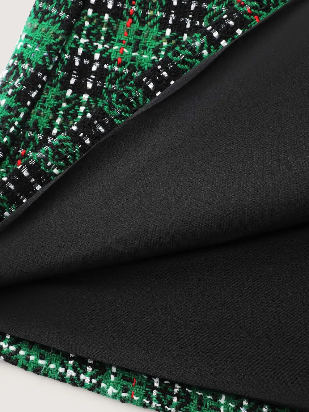 Tweed Plaid Double Button Jacket