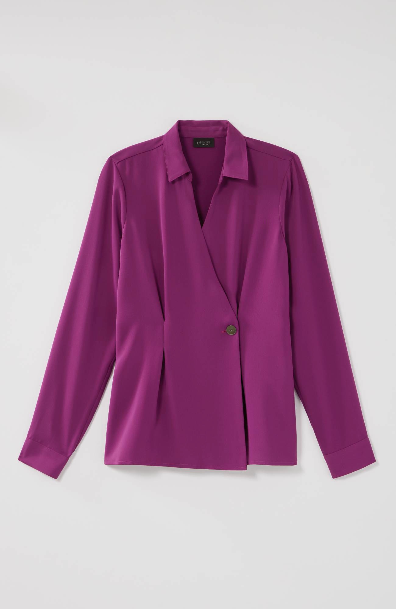 Wearever Easy-Care Pleated One-Button Top