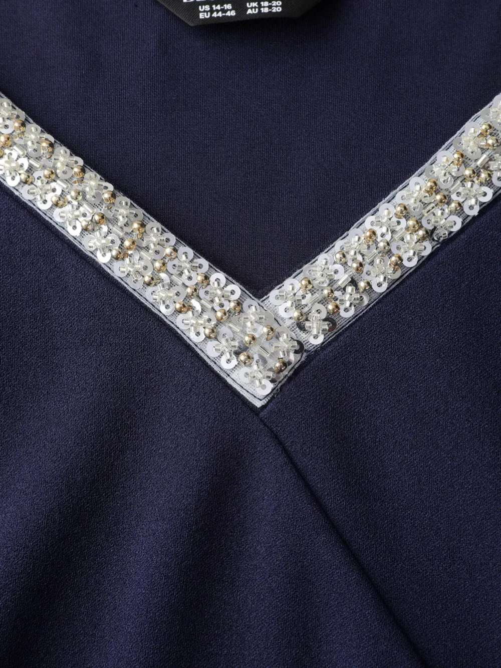 Pleated Tummy-Friendly Metal Detail Midi Dress