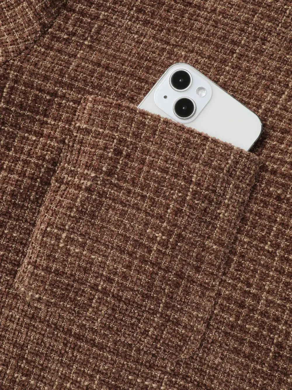 Flocked Textured Button Pockets Jacket